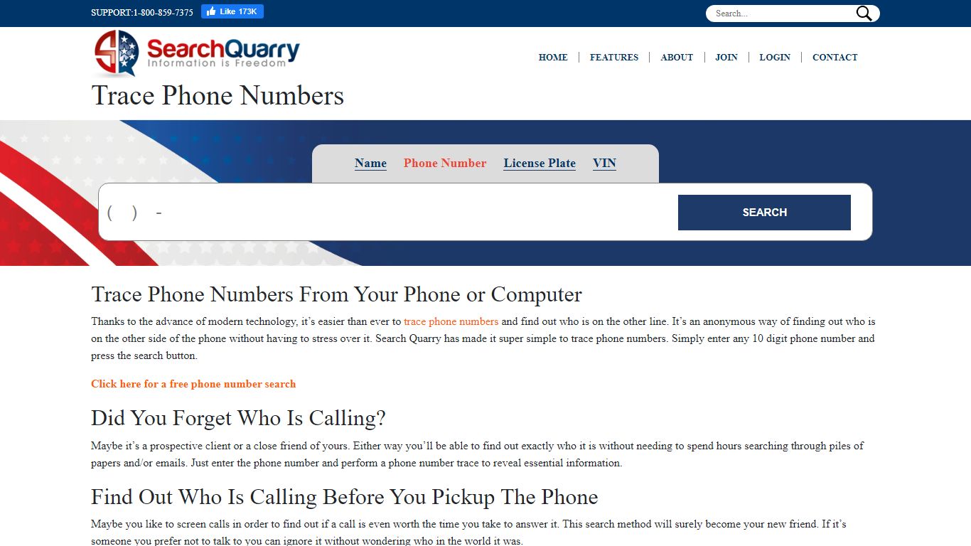 Trace Phone Numbers For Free - SearchQuarry.com